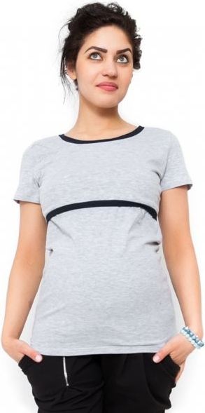 Těhotenské a kojící triko Aldona - světle šedá - XL (42) / XL - obrázek 2