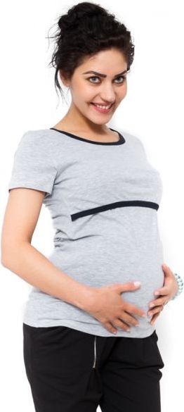 Těhotenské a kojící triko Aldona - světle šedá - XL (42) / XL - obrázek 5