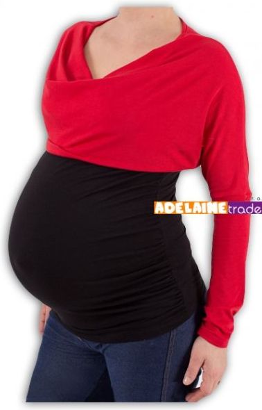 Těhotenská tunika VODA DUO - červeno-černá - S/M - obrázek 1