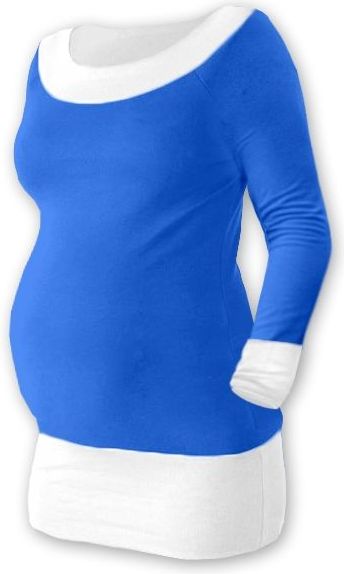 Těhotenska tunika DUO - modrá/bílá - S/M - obrázek 1