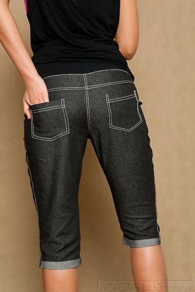 Těhotenské JEANS 3/4  - černé - M (38) / M - obrázek 4