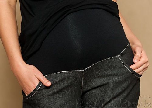 Těhotenské JEANS 3/4  - černé - M (38) / M - obrázek 5