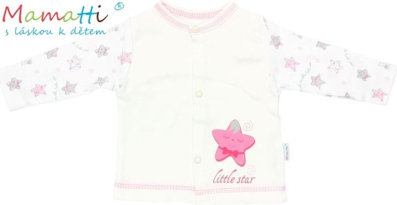 Bavlněná košilka Mamatti - STAR- smetanová/hvězdičky - 80 / 80 (9-12m) - obrázek 1