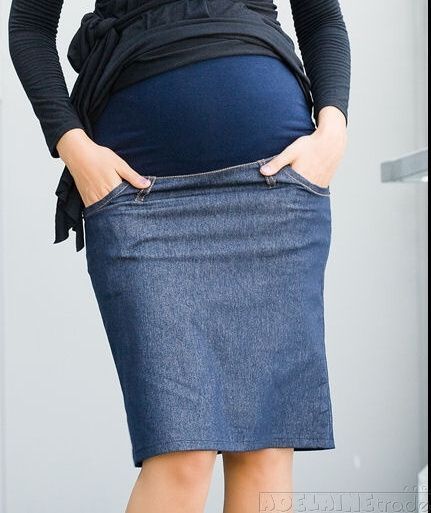 Těhotenské sukně SARA - modrá - XXL (44) - obrázek 8