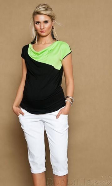 Těhotenské JEANS 3/4  - bílé - XL (42) - obrázek 1