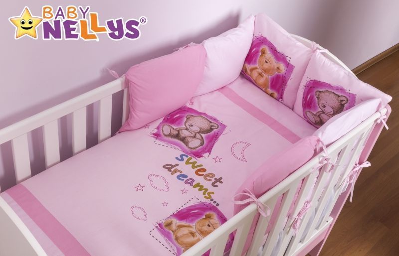 Povlečení s polštářkovým mantinelem Sweet Dreams by TEDDY - růžový - 120x90 - obrázek 2