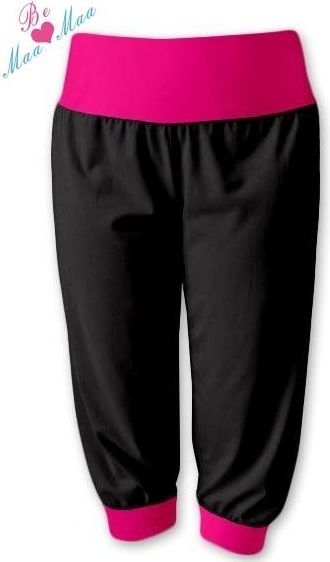 Sportovní 3/4 legíny CAPRI - černé/růžové - L/XL - obrázek 2