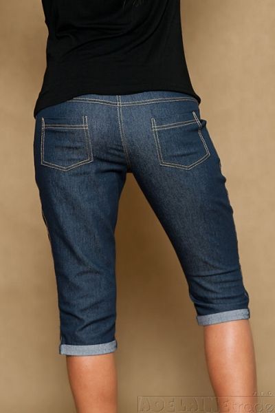 Těhotenské JEANS 3/4  - granátové - XS (32-34) / XS - obrázek 6