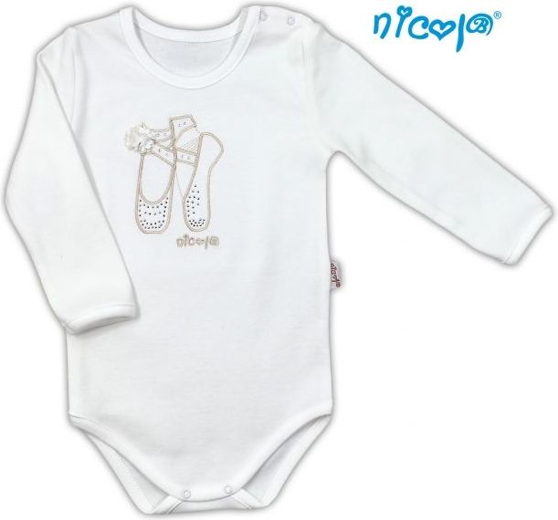 Bavlněné body NICOL BALETKA dlouhý rukáv - smetanová - 86 (12-18m) / 86 - obrázek 1