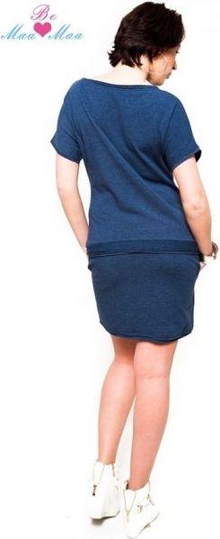 Těhotenské šaty Be MaaMaa - ESTELLE - jeans - S/M - obrázek 5