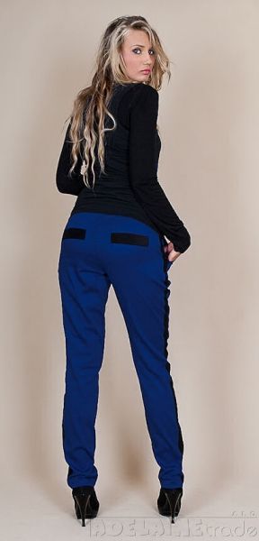 Těhotenské kalhoty Karolina - Modré - XS / XS (32-34) - obrázek 2