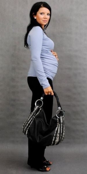 Těhotenské triko ELLIS - šedá - L/XL - obrázek 1