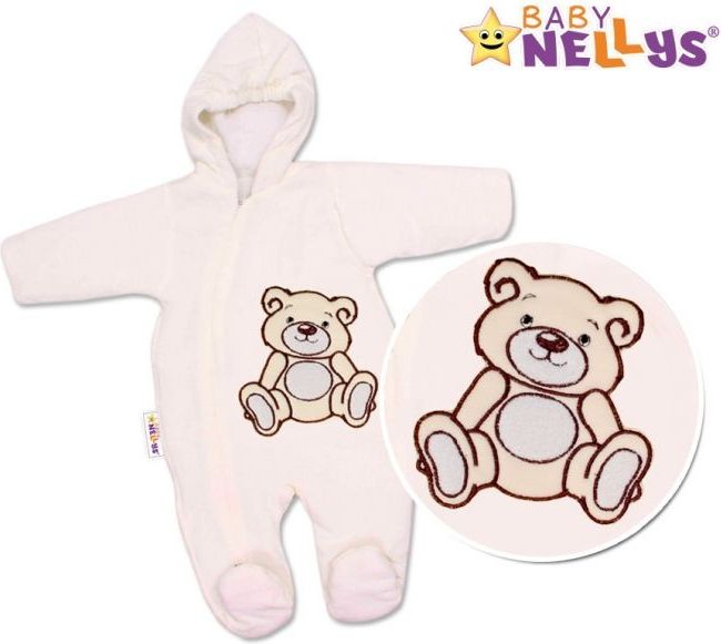 Kombinézka/overálek TEDDY BEAR -smetanová - 68 (4-6m) - obrázek 1