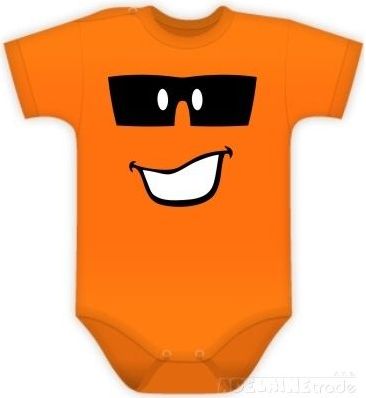 Body kr. rukáv  s Tváří - pomerančové - 86 (12-18m) - obrázek 1