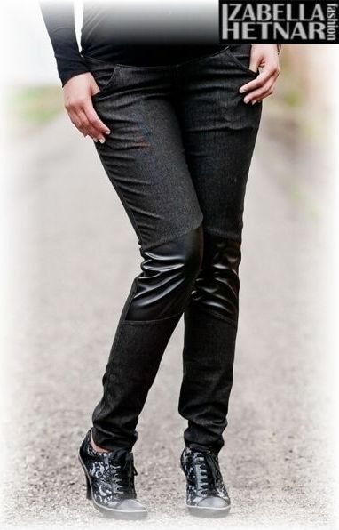 Těhotenské kalhoty/jeans NANA  - černý jeans - M / M (38) - obrázek 3