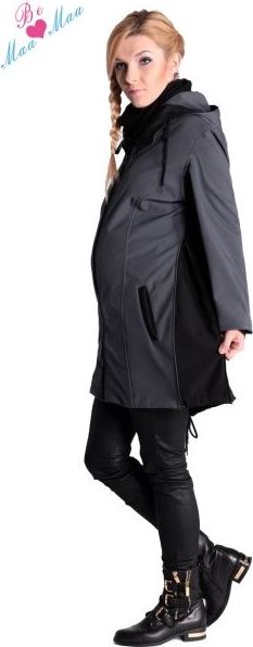Těhotenská softshellová bunda,kabátek - šedá/grafit - S / S (36) - obrázek 6