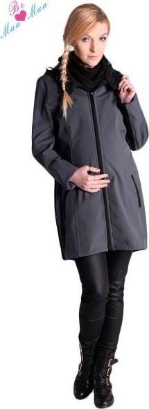 Těhotenská softshellová bunda,kabátek - šedá/grafit - S / S (36) - obrázek 7