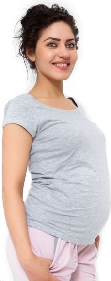 Těhotenské triko/halenka Celina - světle šedá - XL / XL (42) - obrázek 4