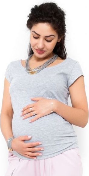 Těhotenské triko/halenka Celina - světle šedá - XL / XL (42) - obrázek 7