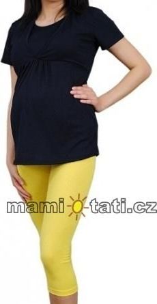 Těhotenské barevné legíny 3/4 délky - žlutá - XXL / XXL (44) - obrázek 1
