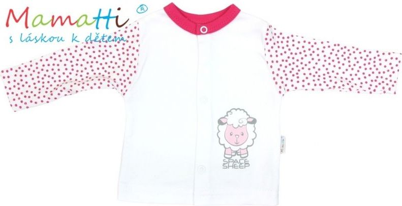 Bavlněná košilka Mamatti - SHEEP - bílá/červené puntíky - 80 (9-12m) / 80 - obrázek 1