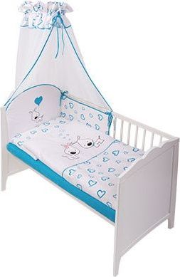 Mantinel s povlečením PUPPY LOVE - tyrkys se srdíčky - 135x100 - obrázek 2