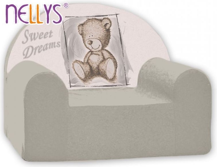 Dětské křesílko/pohovečka Nellys ® - Sweet Dreams by TEDDY - šedé - obrázek 1