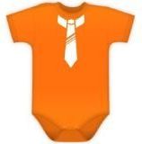 Body kr. rukávek s potiskem kravaty - pomeranč - 92 (18-24m) / 92 - obrázek 2