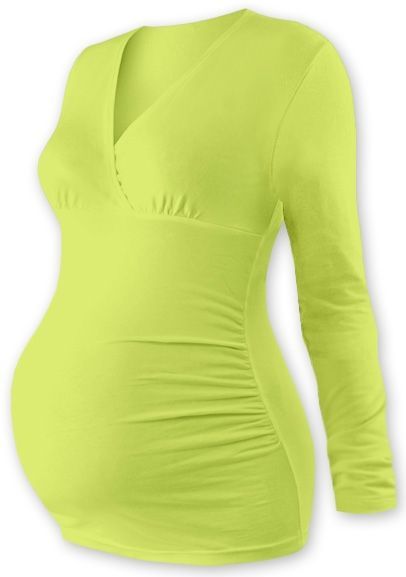 Těhotenské triko/tunika dlouhý rukáv EVA - sv. zelené - L/XL - obrázek 1