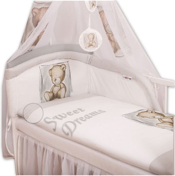 Mantinel s povlečením Sweet Dreams by Teddy - šedý - 135x100 - obrázek 1