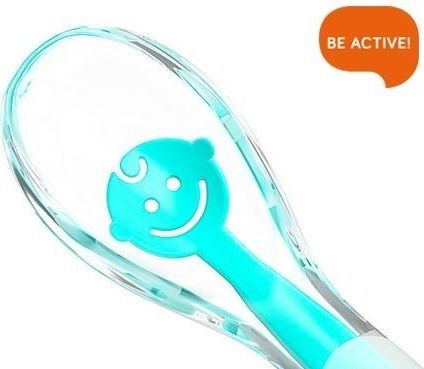 Silikonová lžička měkká Baby Ono - BABY´S SMILE - tyrkysová - obrázek 2