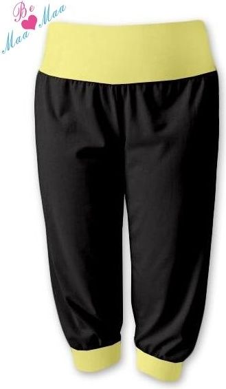 Sportovní 3/4 legíny CAPRI - černé/žluté - L/XL - obrázek 1