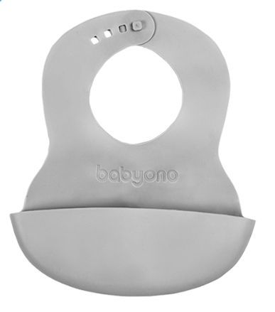 Silikonový bryndák BABY ONO - šedý - obrázek 1