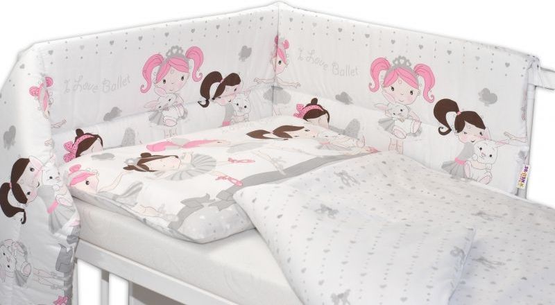 Mantinel s povlečením PRINCESS Baby Nellys - šedá - 135x100 - obrázek 1