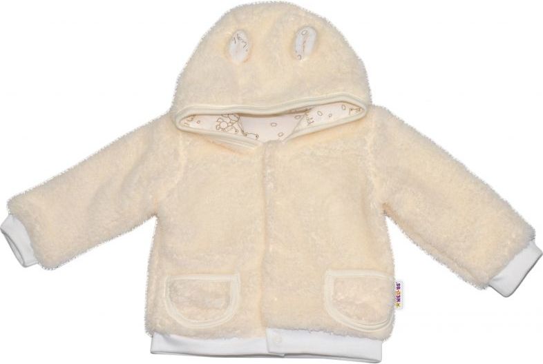 Chlupáčkový kabátek, mikinka Baby Nellys ® - smetanový - vel. 86 - 98 / 98 (24-36m) - obrázek 1