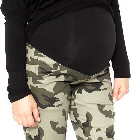 Těhotenské tepláky,kalhoty maskáčové - zelené - XL / XL (42) - obrázek 4
