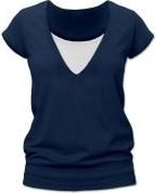 Kojící,těhotenské triko JULIE - jeans - S/M - obrázek 2