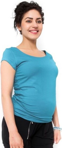 Těhotenské triko/halenka Celina - tyrkys - XL (42) - obrázek 5