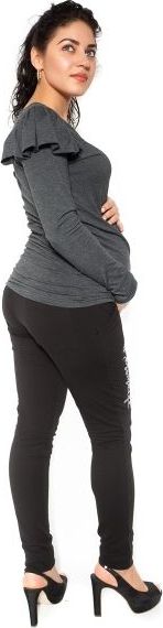 Těhotenské tepláky,kalhoty MOM life - černé - XL - L (40) / L - obrázek 2