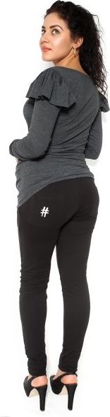Těhotenské tepláky,kalhoty MOM life - černé - XL - L (40) / L - obrázek 7
