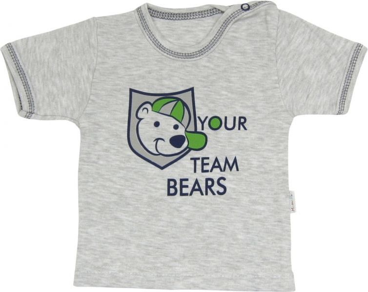 Bavlněné tričko Medvídek proužek - krátký rukáv - 92 (18-24m) - obrázek 1