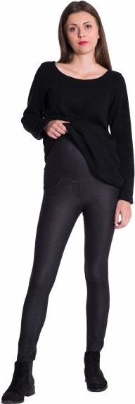 Těhotenské legíny s pásem a kapsami - granátové, vel. M - XXXL (46) / XXXL - obrázek 3