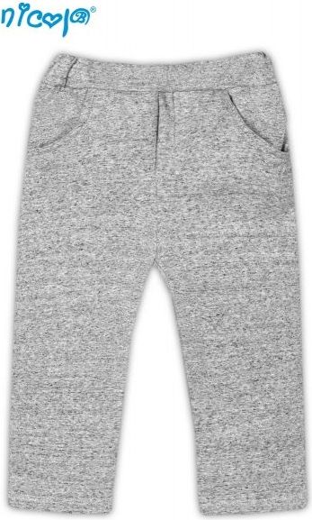 Tepláčky, kalhoty Pejsek - šedé s kapsami, vel. 62 - 68 (4-6m) - obrázek 1