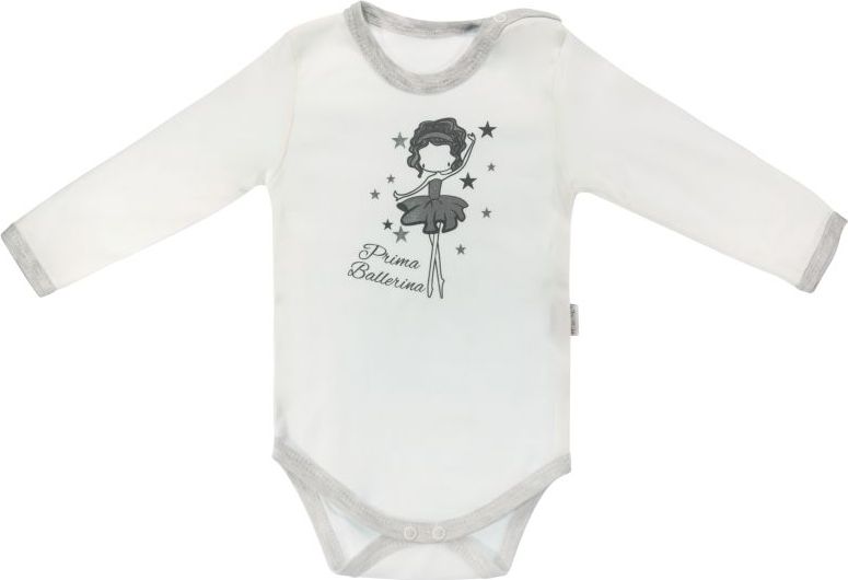 Kojenecké body Baletka - dlouhý rukáv, bílé - 74 (6-9m) - obrázek 1