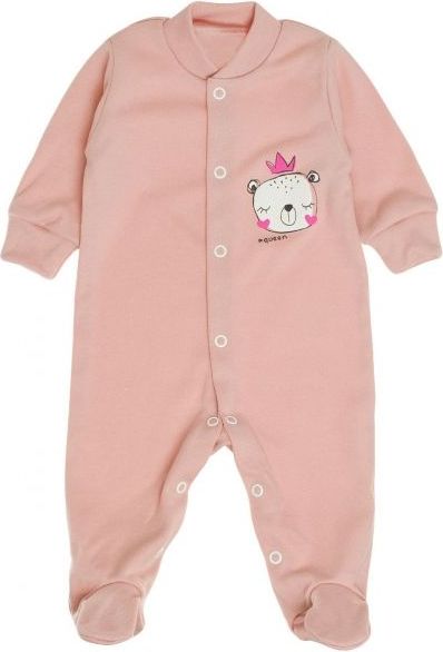 Bavlněný overálek MBaby Princezna - pudrově růžová - 80 (9-12m) - obrázek 1