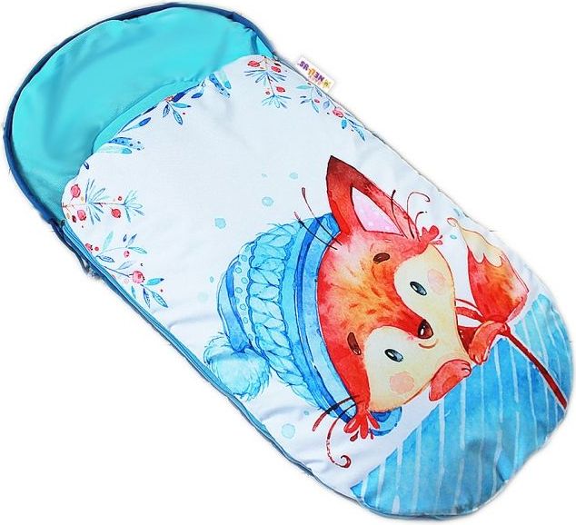 Dětský fusák Baby Nellys WINTER LUXURY velvet, 105 x 55 cm - liška / tyrkys - obrázek 3