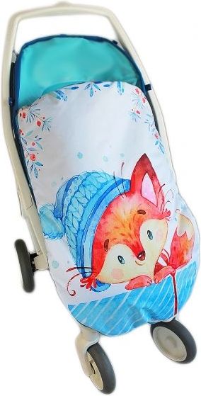 Dětský fusák Baby Nellys WINTER LUXURY velvet, 105 x 55 cm - liška / tyrkys - obrázek 5