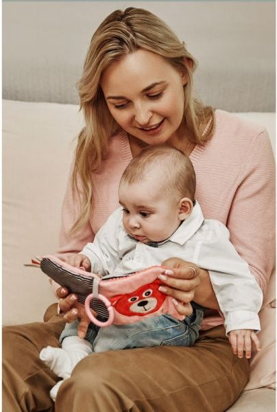 Canpol babies Plyšová šustící knížka Medvídek s klipem - tyrkysová - obrázek 4