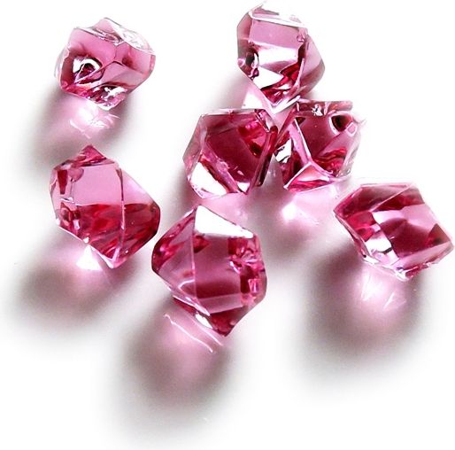 Hrací kameny - krystaly - tmavě růžové - obrázek 1