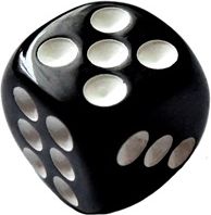 Kostka D6 12mm - černá - obrázek 1